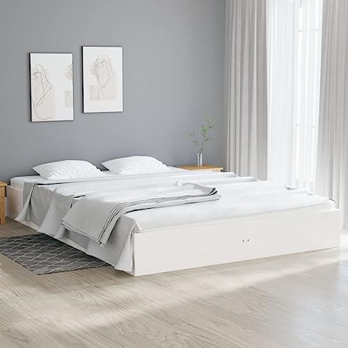 Myheimly Massivholzbett Bettgestell Lattenrost Doppelbett Bettrahmen Schlafzimmerbett Bett Holzbett Schlafzimmermöbel Weiß 120x200 cm Myheimly Massivholzbett Bettgestell Lattenrost Doppelbett Bettrahmen Schlafzimmerbett Bett Holzbett Schlafzimmermöbel Weiß 120x200 cm von Myheimly