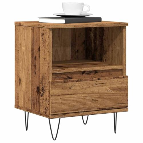 Myheimly Nachttisch Nachttische Nachtschrank Nachtkonsole Telefontisch Altholz-Optik 40x35x50 cm Holzwerkstoff 3031708de von Myheimly