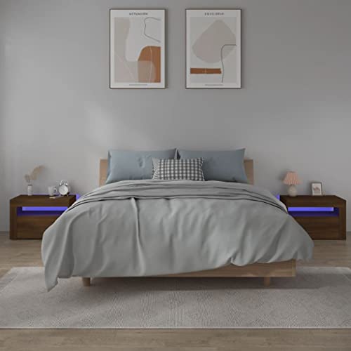 Myheimly Nachttische Nachttisch Nachtschrank Nachtkonsole Telefontisch 2 STK. mit LEDs Braun Eiche 60x35x40 cm Myheimly Nachttische Nachttisch Nachtschrank Nachtkonsole Telefontisch 2 STK. mit LEDs Braun Eiche 60x35x40 cm von Myheimly