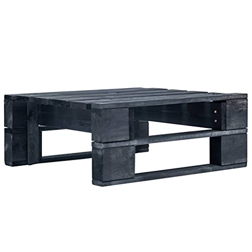 Myheimly Outdoor-Ottomane Paletten HolzHolz Gartenhocker für den Innen- und Außenbereich Fußbank Sitzhocker Couchtisch Beistelltisch Palettenmöbel Gartenmöbel Palettenhocker Hocker Schwarz von Myheimly