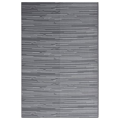 Myheimly Outdoor-Teppich ARAKIL Anthrazit 140x200cm Terrassenteppich Küchenteppich Außenteppich Indoor Balkon Terrasse Flur Küche Bad PP Anthrazit von Myheimly