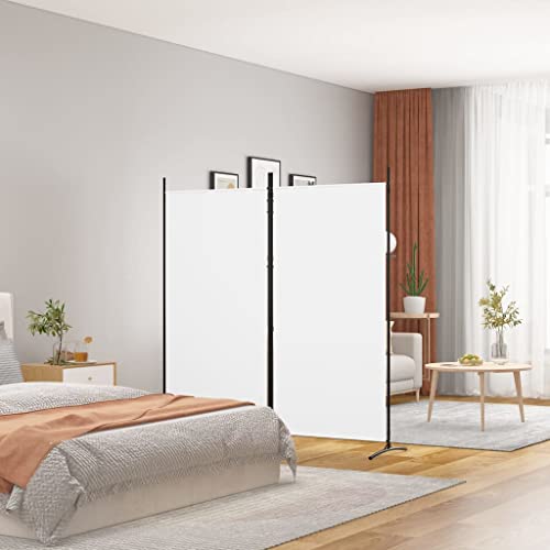 Myheimly Paravent,Raumtrenner Raumteiler Trennwand Umkleide Sichtschutz Spanische Wand Wohnzimmer Schlafzimmer Stoff Paravent Weiß,175 x 180 cm von Myheimly