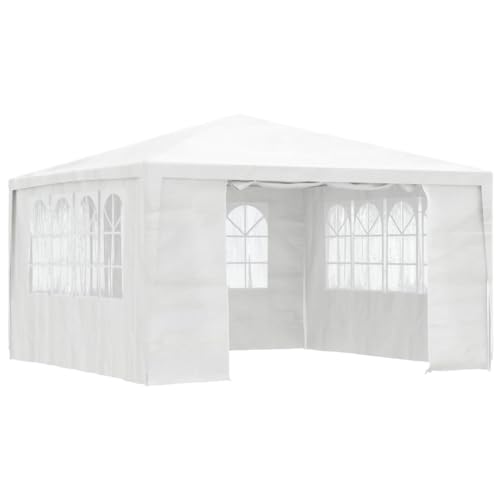 Myheimly Profi Partyzelt mit Seitenwänden UV-beständig Wasserbeständig Pavillon Festzelt Gartenpavillon Gartenzelt Garten Bierzelt Weiß,4 x 4 m von Myheimly
