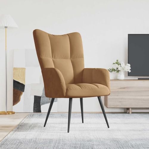 Myheimly Relaxsessel Sessel Polsterstuhl Stuhl Relaxstuhl Polstersessel Armsessel Ohrensessel Wohnzimmer Braun Samt von Myheimly