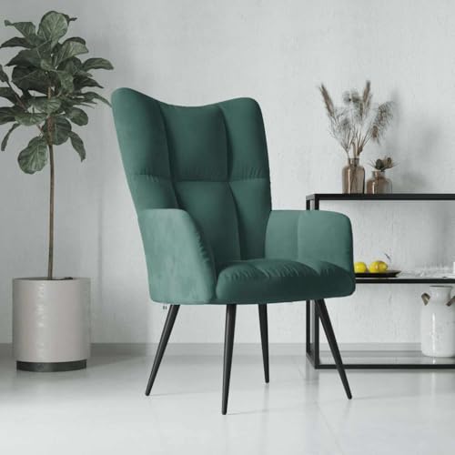 Myheimly Relaxsessel Sessel Polsterstuhl Stuhl Relaxstuhl Polstersessel Armsessel Ohrensessel Wohnzimmer Dunkelgrün Samt von Myheimly