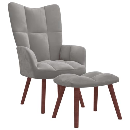Myheimly Relaxsessel mit Hocker,Sessel mit Stahlrahmen Holzbeinen,Relaxstuhl Polsterstuhl mit Armlehne,Fernsehsessel Polstersessel Wohnzimmer,Modern Samt Sessel Hellgrau,Mit Fußablage Myheimly Relaxsessel mit Hocker,Sessel mit Stahlrahmen Holzbeinen,Relaxstuhl Polsterstuhl mit Armlehne,Fernsehsessel Polstersessel Wohnzimmer,Modern Samt Sessel Hellgrau,Mit Fußablage von Myheimly