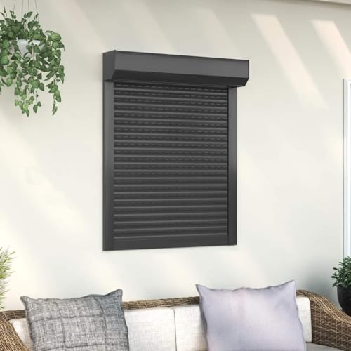 Myheimly Rollladen Gute Wärme- und Schalldämmung Rollladenpanzer Behang Rolladen Rolladenbehang Vorbaurollladen Vorbaurolladen Aluminium Anthrazit,70 x 100 cm von Myheimly