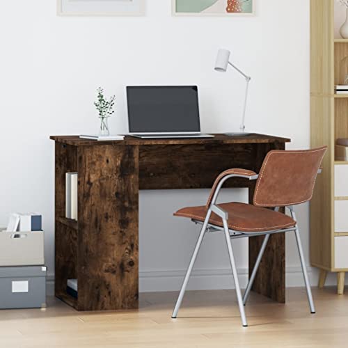 Myheimly Schreibtisch 100x55x75 cm Holzwerkstoff Kompakter Computer-Schreibtisch Räuchereiche von Myheimly