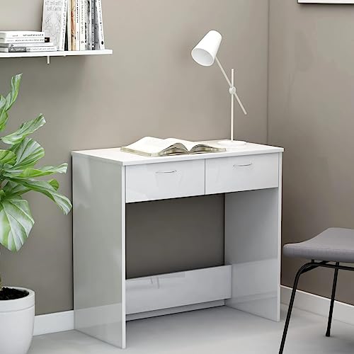 Myheimly Schreibtisch mit 2 Schubladen Computertisch Bürotisch Arbeitstisch Laptoptisch PC Tisch Jugend Kinderschreibtisch 80x40x75cm Holzwerkstoff Schreibtisch Hochglanz-Weiß Myheimly Schreibtisch mit 2 Schubladen Computertisch Bürotisch Arbeitstisch Laptoptisch PC Tisch Jugend Kinderschreibtisch 80x40x75cm Holzwerkstoff Schreibtisch Hochglanz-Weiß von Myheimly