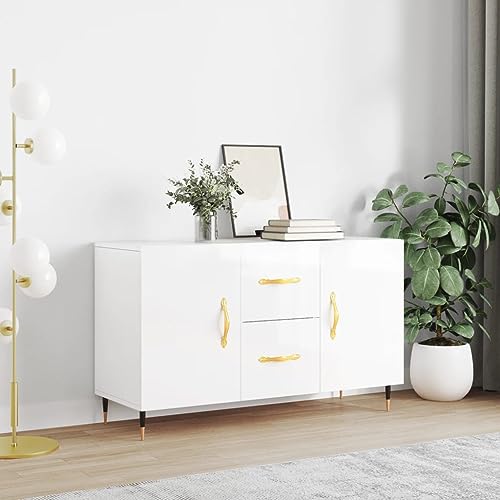 Myheimly Sideboard, Kommode mit viel Stauraum, Mehrzweckschrank Anrichte für Wohnzimmer, Schrank Beistellschrank Metallbeine, Modern,HolzwerkstoffHochglanz-Weiß Myheimly Sideboard, Kommode mit viel Stauraum, Mehrzweckschrank Anrichte für Wohnzimmer, Schrank Beistellschrank Metallbeine, Modern,HolzwerkstoffHochglanz-Weiß von Myheimly