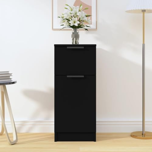 Myheimly Sideboard, Kommode mit viel Stauraum, Mehrzweckschrank Schrank mit 2 Fächern 1 Schublade, Beistellschrank Anrichte Nachttisch, Modern, HolzwerkstoffSchwarz Myheimly Sideboard, Kommode mit viel Stauraum, Mehrzweckschrank Schrank mit 2 Fächern 1 Schublade, Beistellschrank Anrichte Nachttisch, Modern, HolzwerkstoffSchwarz von Myheimly