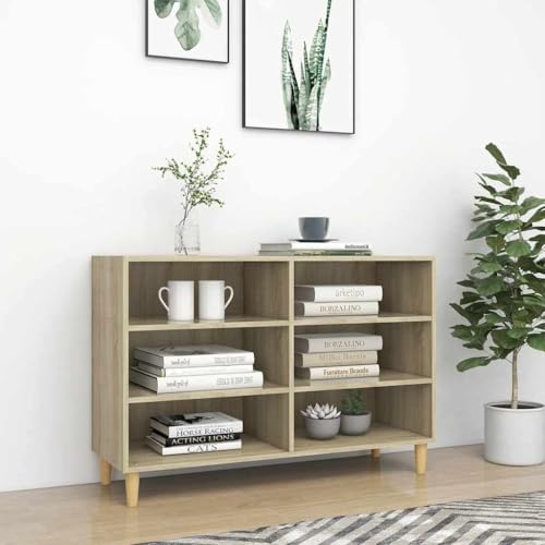 Myheimly Sideboard Bücherregal Standregal Regal Kommode Anrichte Schrank Beistellschrank Bücherschrank Lagerregal Sonoma-Eiche 103,5x35x70 cm Holzwerkstoff Myheimly Sideboard Bücherregal Standregal Regal Kommode Anrichte Schrank Beistellschrank Bücherschrank Lagerregal Sonoma-Eiche 103,5x35x70 cm Holzwerkstoff von Myheimly