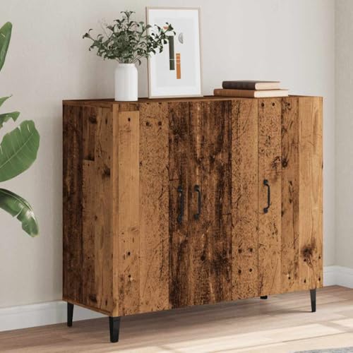 Myheimly Sideboard Kommode Anrichte Schrank Beistellschrank Mehrzweckschrank Standschrank Wohnzimmer Flur Sideboard 90x34x80cm Holzwerkstoff Altholz von Myheimly