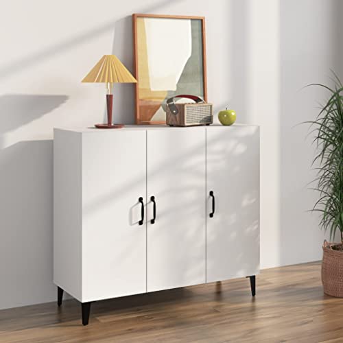 Myheimly Sideboard Kommode Anrichte Schrank Beistellschrank Mehrzweckschrank Standschrank Wohnzimmer Flur Sideboard 90x34x80cm Holzwerkstoff Weiß von Myheimly