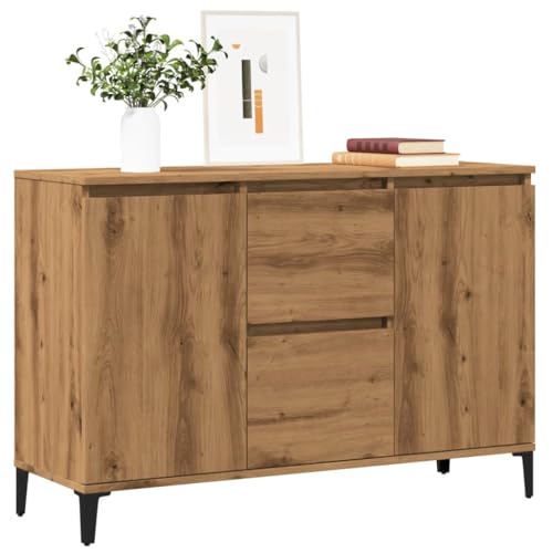 Myheimly Sideboard Kommode Anrichte Schrank Beistellschrank Mehrzweckschrank Standschrank Wohnzimmer Flur Sideboard Eiche handwerklich von Myheimly