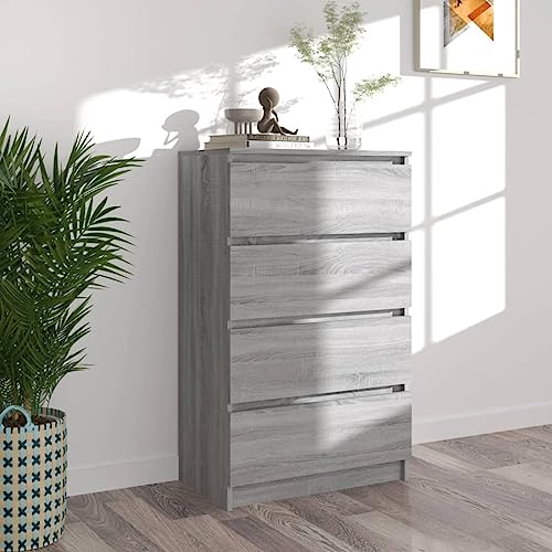 Myheimly Sideboard Kommode mit viel Stauraum, Schrank mit 4 Schubladen, Schubladenschrank Anrichte für Wohnzimmer, Modern, Grau Sonoma 60x35x98,5 cm Holzwerkstoff Myheimly Sideboard Kommode mit viel Stauraum, Schrank mit 4 Schubladen, Schubladenschrank Anrichte für Wohnzimmer, Modern, Grau Sonoma 60x35x98,5 cm Holzwerkstoff von Myheimly