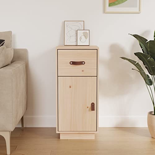 Myheimly Sideboard Schrank Anrichte Beistellschrank Kommode Mehrzweckschrank Standschrank Wohnzimmerschrank 34x40x75cm Massivholz Kiefer,Natur von Myheimly