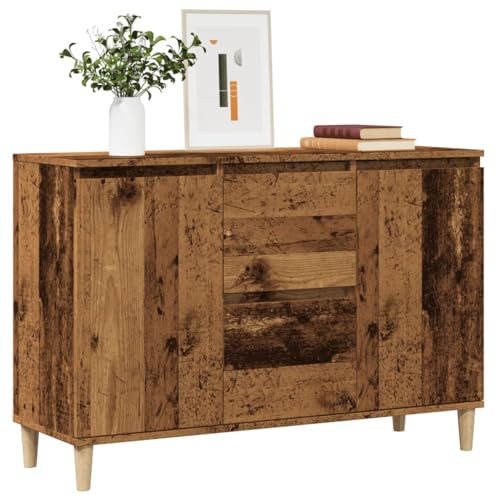 Myheimly Sideboard mit 2 Schubladen 2 Türen Kommode Anrichte Schrank Beistellschrank Mehrzweckschrank 103,5x35x70cm Holzwerkstoff Altholz von Myheimly