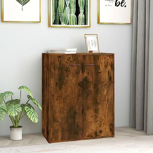 Myheimly Sideboard mit 2 Türen Kommode Anrichte Mehrzweckschrank Schrank Beistellschrank Flurschrank Standschrank 60x30x75cm Holzwerkstoff Räuchereiche von Myheimly
