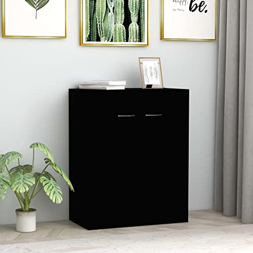Myheimly Sideboard mit 2 Türen Kommode Anrichte Mehrzweckschrank Schrank Beistellschrank Flurschrank Standschrank 60x30x75cm Holzwerkstoff Schwarz Myheimly Sideboard mit 2 Türen Kommode Anrichte Mehrzweckschrank Schrank Beistellschrank Flurschrank Standschrank 60x30x75cm Holzwerkstoff Schwarz von Myheimly