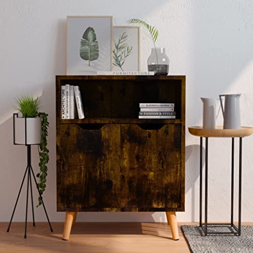 Myheimly Sideboard mit 3 Fächern Kommode Anrichte Schrank Beistellschrank Mehrzweckschrank Standschrank 60x30x72cm HolzwerkstoffRäuchereiche Myheimly Sideboard mit 3 Fächern Kommode Anrichte Schrank Beistellschrank Mehrzweckschrank Standschrank 60x30x72cm HolzwerkstoffRäuchereiche von Myheimly