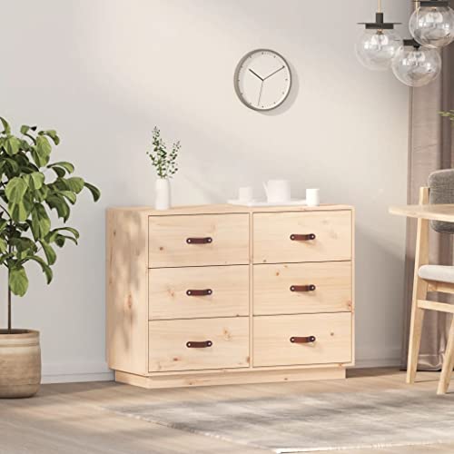 Myheimly Sideboard mit Schubladen Schrank Anrichte Beistellschrank Kommode Schubladenschrank Mehrzweckschrank 100x40x75cm Massivholz KieferNatur Myheimly Sideboard mit Schubladen Schrank Anrichte Beistellschrank Kommode Schubladenschrank Mehrzweckschrank 100x40x75cm Massivholz KieferNatur von Myheimly