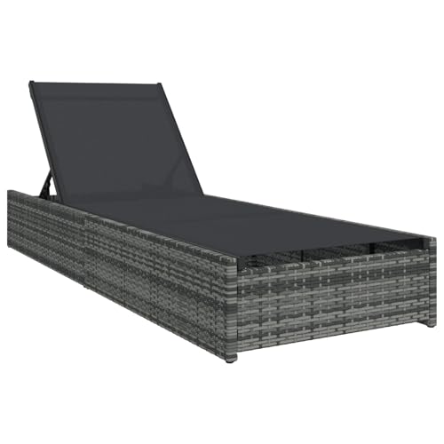 Myheimly Sonnenliege Grau 60x200x27 cm Poly Rattan von Myheimly