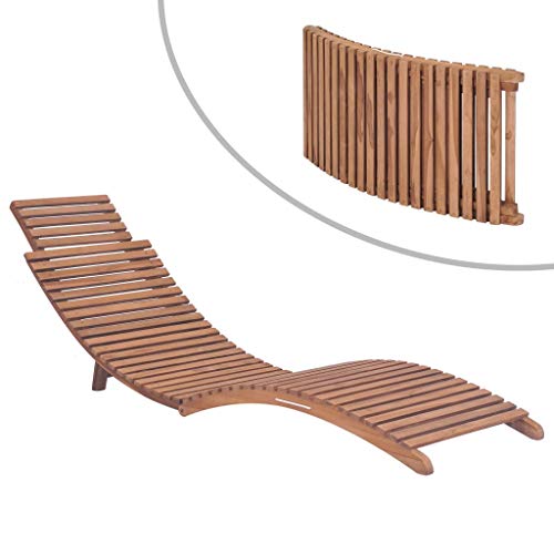 Myheimly Sonnenliege Klappbar Massivholz Teak von Myheimly