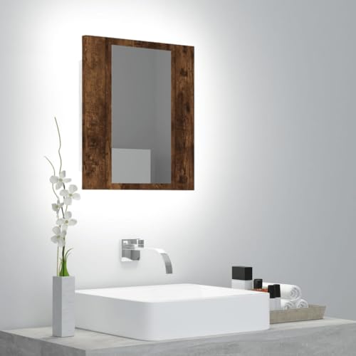 Myheimly Spiegelschrank mit LED-Leuchten 40x12x45 cm,Räuchereiche Myheimly Spiegelschrank mit LED-Leuchten 40x12x45 cm,Räuchereiche von Myheimly