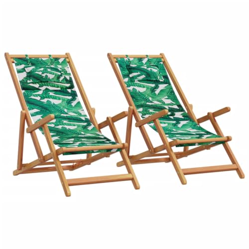 Myheimly Strandstühle 2 STK. Klappbar Klappstühle Klappstuhl Gartenmöbel Balkon Sühle Gartenstuhl Blattmuster Stoff und Massivholz 2X Mit Armlehnen Myheimly Strandstühle 2 STK. Klappbar Klappstühle Klappstuhl Gartenmöbel Balkon Sühle Gartenstuhl Blattmuster Stoff und Massivholz 2X Mit Armlehnen von Myheimly