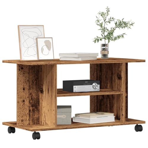 Myheimly TV-Regal mit Rollen Altholz-Optik 80x40x45 cm Holzwerkstoff von Myheimly
