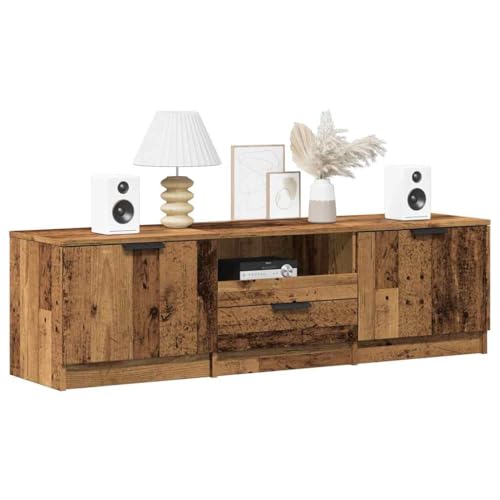 Myheimly TV Schrank Lowboard TV Möbel Fernsehschrank Fernsehtisch TV Board Fernsehmöbel HiFi Schrank Wohnzimmer 140x35x40 cm Holzwerkstoff Altholz von Myheimly