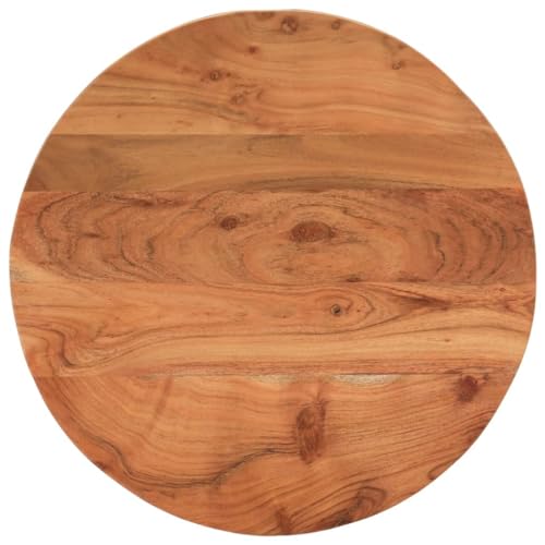 Myheimly Tischplatte, Holzplatte für Tisch Esstisch Couchtisch, Ersatztischplatte Rund, Massivholzplatte,Akazienholz (naturbelassen),60 cm,38 mm von Myheimly