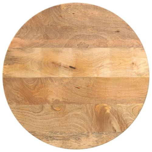 Myheimly Tischplatte, Holzplatte für Tisch Esstisch Couchtisch, Ersatztischplatte Rund, Massivholzplatte,Mangoholz (naturbelassen),50 cm,38 mm von Myheimly