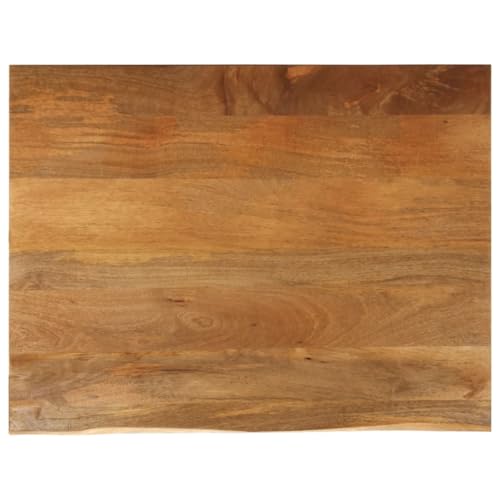 Myheimly Tischplatte, Holzplatte mit Baumkante, Massivholzplatte für Esstisch Couchtisch, Ersatztischplatte, Eiche,massives Mangoholz,100 x 80 x 2.5 cm von Myheimly