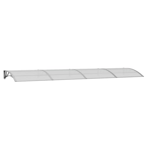Myheimly Türvordach Haustürdach Überdachung Türdach Pultvordach Vordach Haustür Tür Dach Haustürvordach PC Aluminiumleisten Türvordach Grau und Weiß,400 x 100 cm Myheimly Türvordach Haustürdach Überdachung Türdach Pultvordach Vordach Haustür Tür Dach Haustürvordach PC Aluminiumleisten Türvordach Grau und Weiß,400 x 100 cm von Myheimly