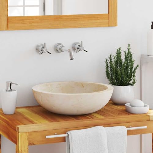 Myheimly Waschbecken Waschschale Aufsatzwaschbecken Waschtisch Waschplatz Handwaschbecken Naturstein Becken Badezimmer Marmor Creme Myheimly Waschbecken Waschschale Aufsatzwaschbecken Waschtisch Waschplatz Handwaschbecken Naturstein Becken Badezimmer Marmor Creme von Myheimly