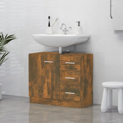 Myheimly Waschbeckenschrank Waschtisch Unterschrank Badmöbel Badschrank Badezimmerschrank Badezimmer Spanplatte Räuchereiche 63x30x54 cm Holzwerkstoff Myheimly Waschbeckenschrank Waschtisch Unterschrank Badmöbel Badschrank Badezimmerschrank Badezimmer Spanplatte Räuchereiche 63x30x54 cm Holzwerkstoff von Myheimly