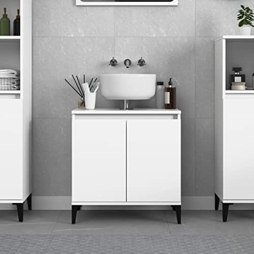Myheimly Waschbeckenunterschrank Eichen-Optik 58x33x60 cm,Weiß von Myheimly