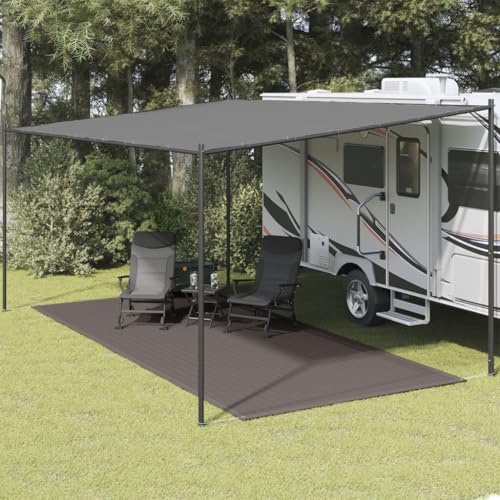 Myheimly Zeltteppich Wetterbeständig Vorzeltteppich Zeltboden Campingteppich Vorzeltboden Vorzelt Camping Boden Outdoor Teppich 250 x 500 cm Anthrazit von Myheimly