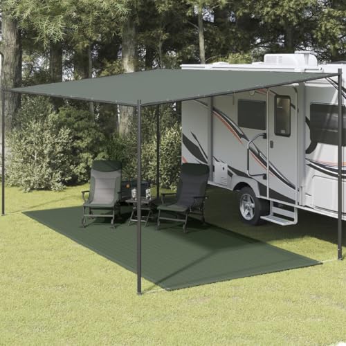 Myheimly Zeltteppich Wetterbeständig Vorzeltteppich Zeltboden Campingteppich Vorzeltboden Vorzelt Camping Boden Outdoor Teppich 250 x 600 cm HDPE Grün von Myheimly