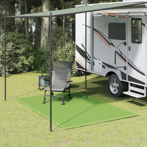Myheimly Zeltteppich Wetterbeständig Vorzeltteppich Zeltboden Campingteppich Vorzeltboden Vorzelt Camping Boden Outdoor Teppich Hellgrün 250x200 cm HDPE von Myheimly