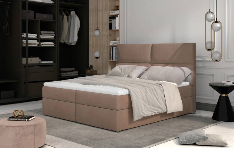 Myhomelando Boxspringbett Temper in 3 verschiedenen Größen - inkl. Matratze + Topper (inkl. Matratze und Topper), Inkl. Bettkasten, Topper und Bonellfederkernmatratze von Myhomelando