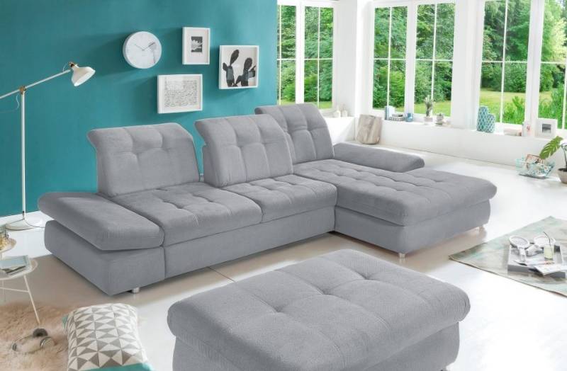 Myhomelando Ecksofa Areta Ecksofa, mit Schlaffunktion, Bettkasten, Sitztiefenverstellung, Kopflehnefunktion von Myhomelando