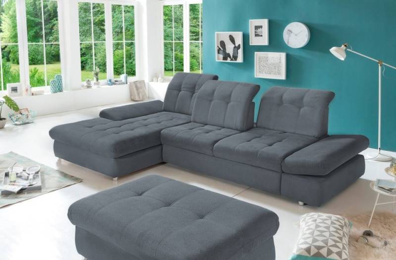 Myhomelando Ecksofa Areta Ecksofa, mit Schlaffunktion, Bettkasten, Sitztiefenverstellung, Kopflehnefunktion von Myhomelando