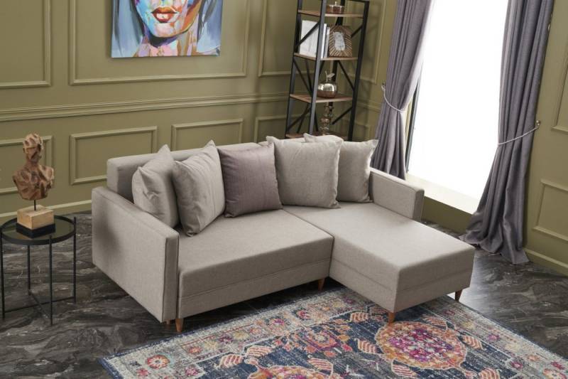 Myhomelando Ecksofa Aydam, kleines Schlafsofa L-Form, Schlaffunktion, 215 x 150 cm, L-Form Ecksofa mit Schlaffunktion und losen Rückenkissen Myhomelando Ecksofa Aydam, kleines Schlafsofa L-Form, Schlaffunktion, 215 x 150 cm, L-Form Ecksofa mit Schlaffunktion und losen Rückenkissen von Myhomelando