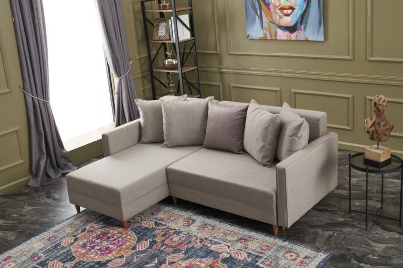 Myhomelando Ecksofa Aydam, kleines Schlafsofa L-Form, Schlaffunktion, 215 x 150 cm, L-Form Ecksofa mit Schlaffunktion und losen Rückenkissen Myhomelando Ecksofa Aydam, kleines Schlafsofa L-Form, Schlaffunktion, 215 x 150 cm, L-Form Ecksofa mit Schlaffunktion und losen Rückenkissen von Myhomelando