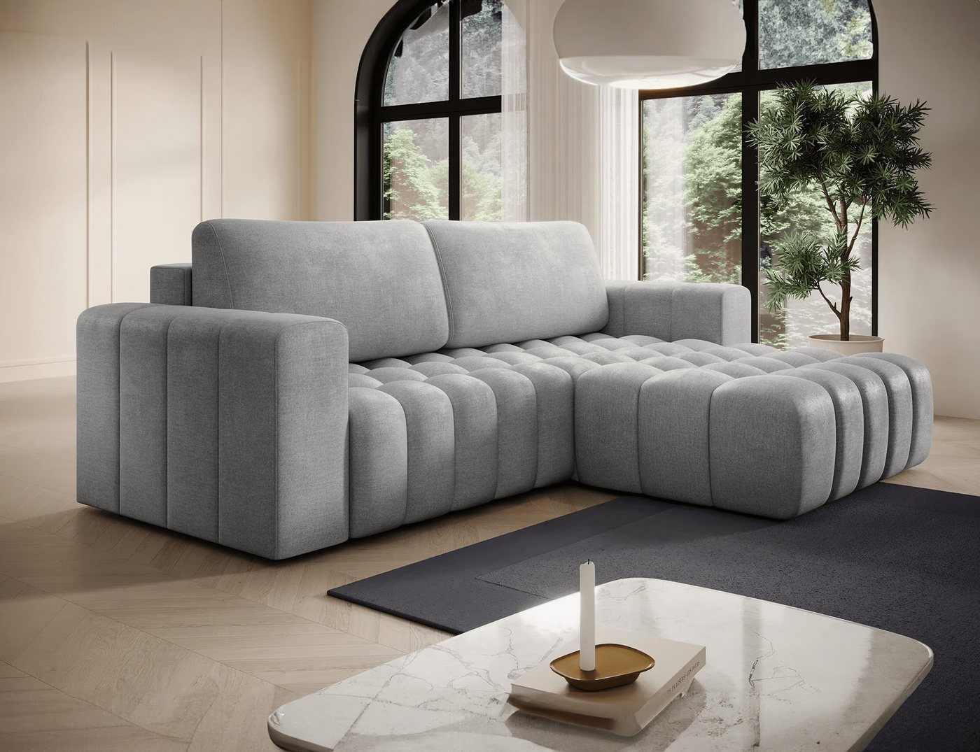 Myhomelando Ecksofa Bonett, mit Schlaffunktion und Bettkasten, Velour-Stoff Myhomelando Ecksofa Bonett, mit Schlaffunktion und Bettkasten, Velour-Stoff von Myhomelando