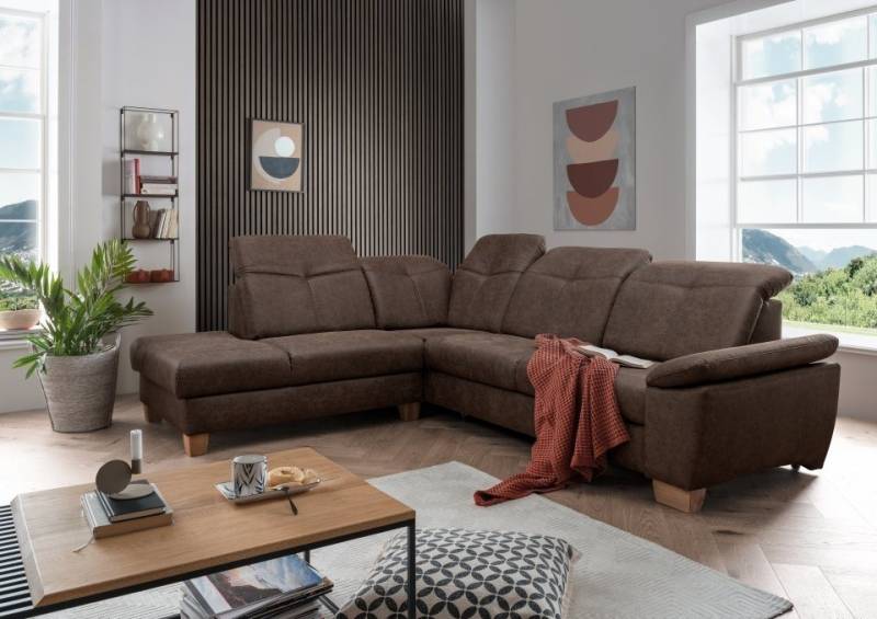 Myhomelando Ecksofa Manhattan, mit Schlaffunktion, Bettkasten, verstellbarer Armlehne, Kopflehnenfunktion von Myhomelando