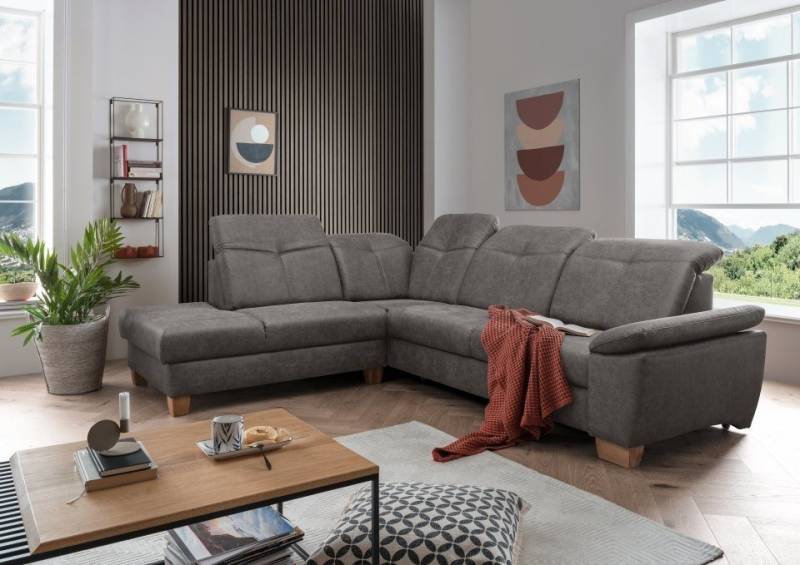 Myhomelando Ecksofa Manhattan, mit Schlaffunktion, Bettkasten, verstellbarer Armlehne, Kopflehnenfunktion von Myhomelando